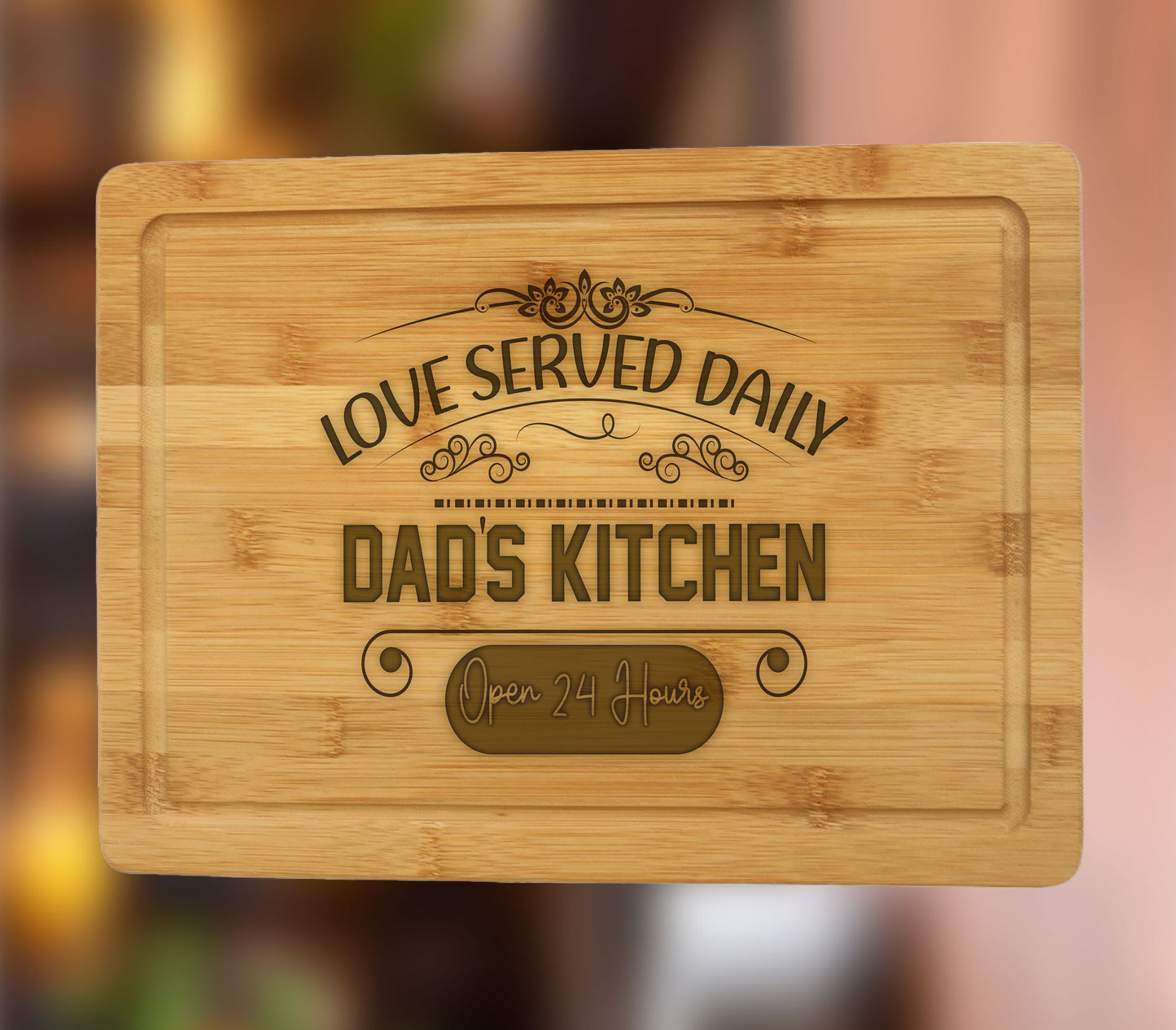 Dad's Kitchen Cutting Board, Fathers Day Gift, BBQ Gift for Men's Birthday, Charcuterie Board Cutting Board, BBQ Board, Best Dad Ever Gift