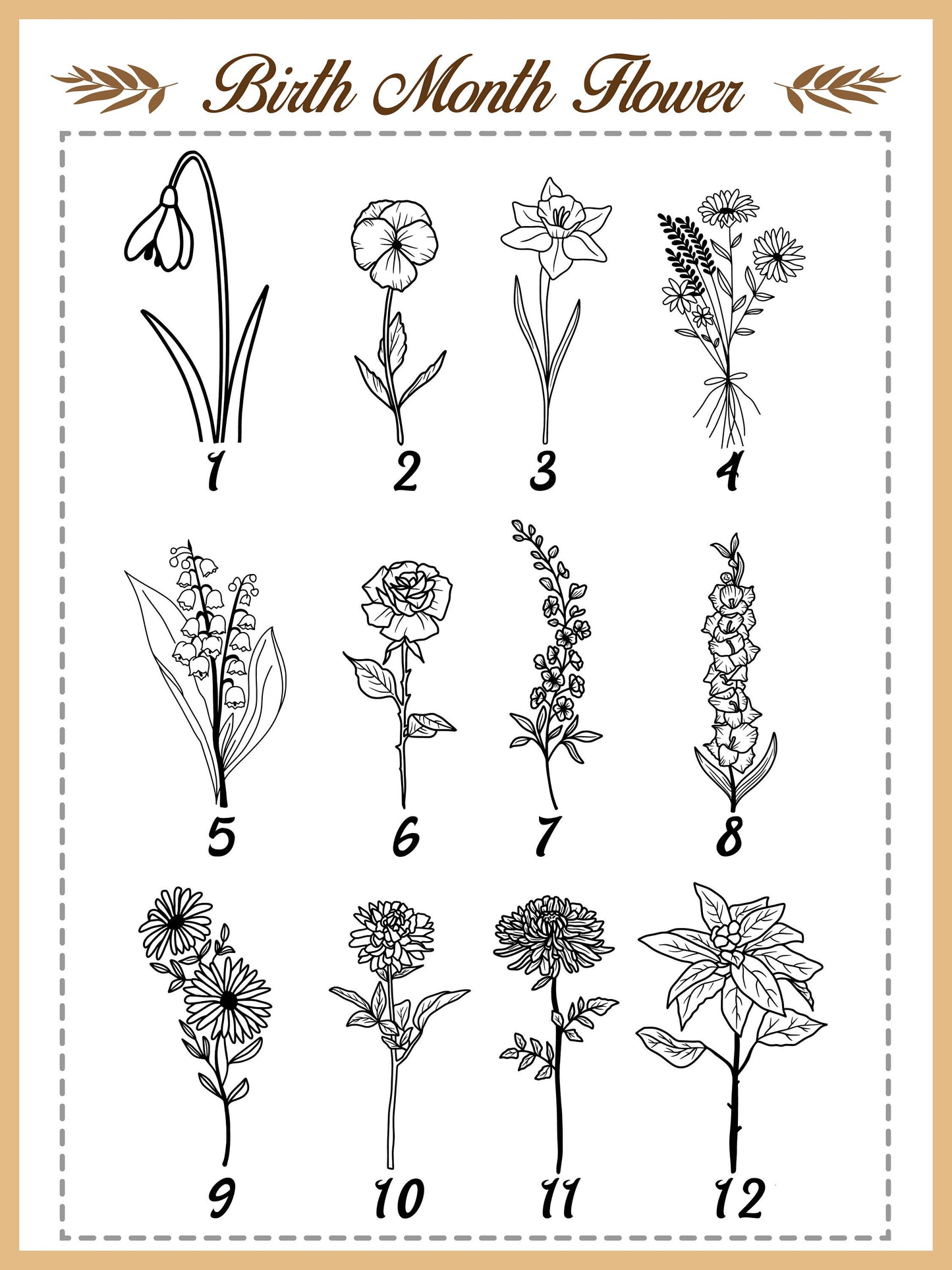 Custom Name Engraved Coin Necklace, Combined Birth Flower Necklace, Personalized Birth Flower Necklace, Mothers Day Necklace Gift, Mom Gifts