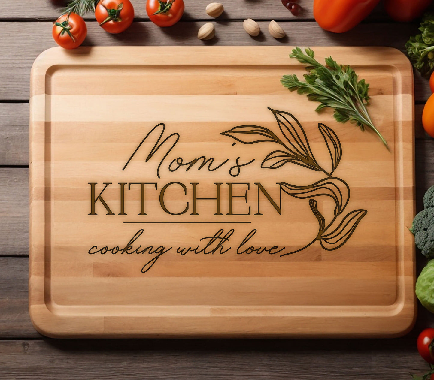 Cutting Board for Mom Grandma, Mama's Kitchen Bamboo Cutting Board, Mothers Day Board, Custom Cutting Board, Personalized Gifts for Mom