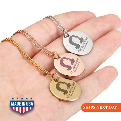 I'm Speaking Kamala Necklace, President Kamala Harris 2024 Necklace, Kamala Jewelry, US Elections 2024 Necklace, Gift Initial Disc