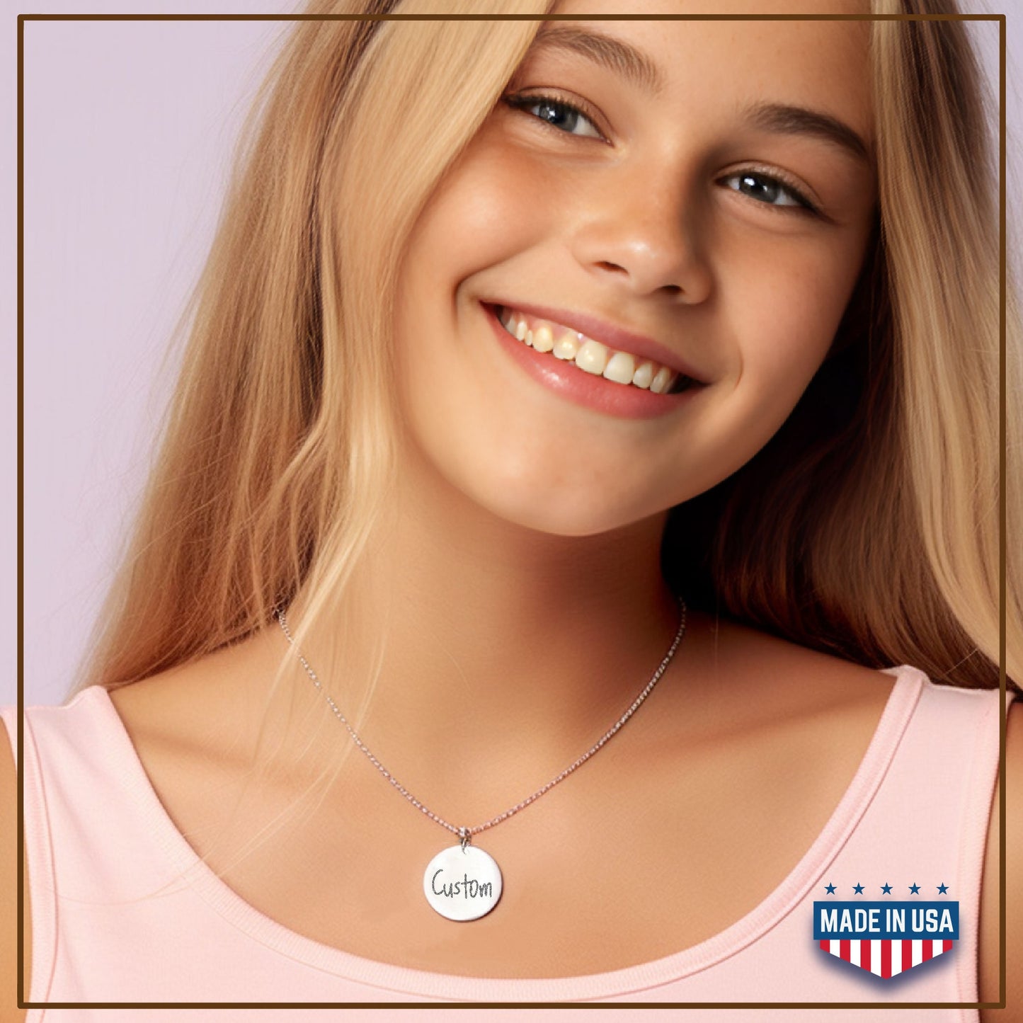 Personalized Engraved Handmade Christmas Gift Best Friends Birthday Custom Name Engraved Necklace for Women Initial Disc Gift for Mom Custom