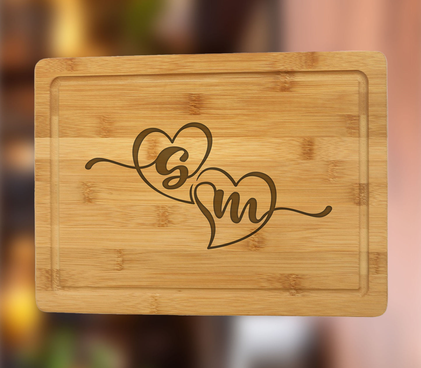 Love Couple Cutting Board, Couple Monogrammed Board, Bamboo Cutting Board, New Home Gift for Couple, Bridal Shower Gift, New Home Gifts