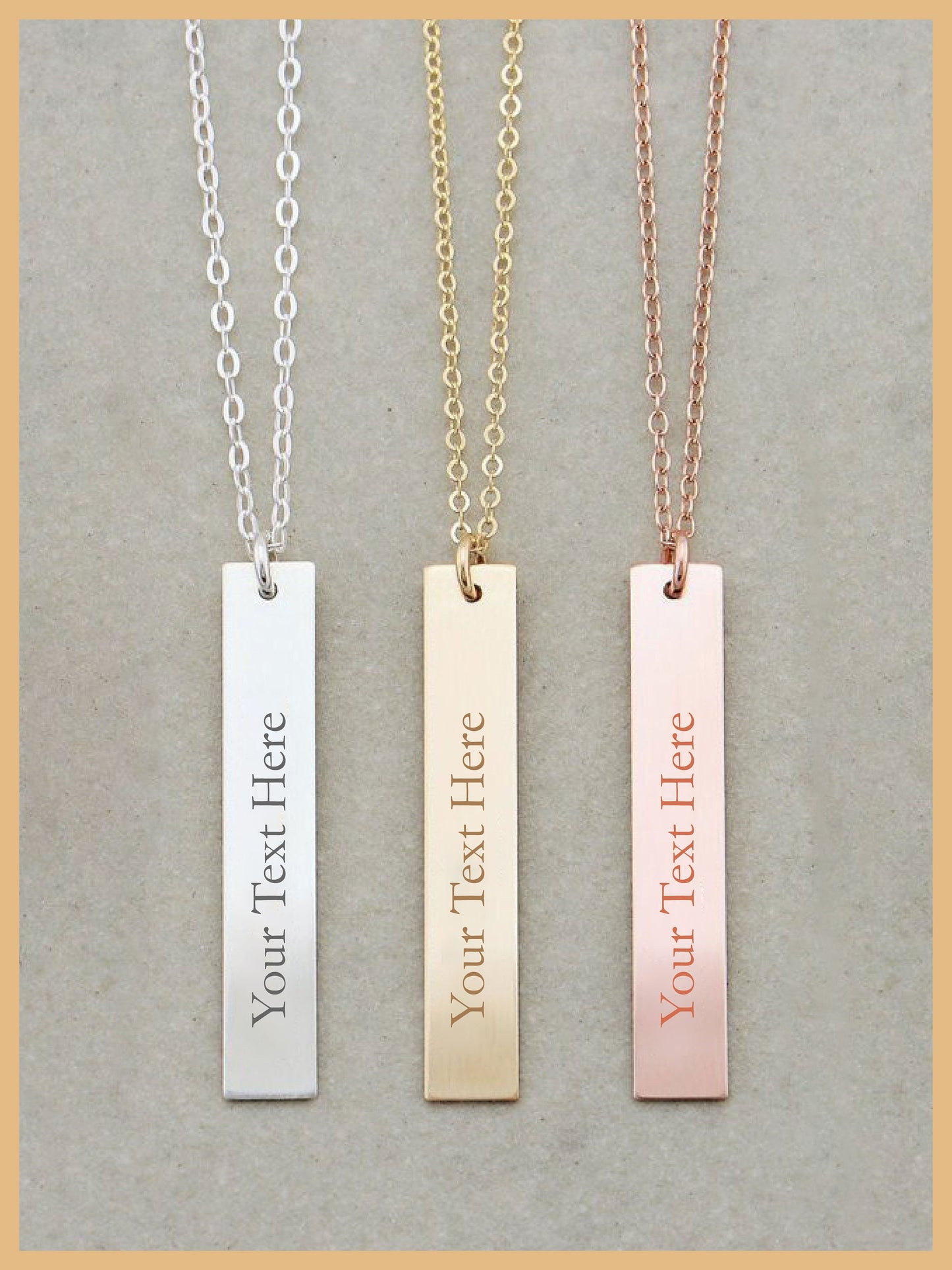 Personalized Mothers Day Engraving Vertical Plate Necklace, Custom Mother Gift, Mother Gift Necklace, Customized Name Plate Bar Necklace