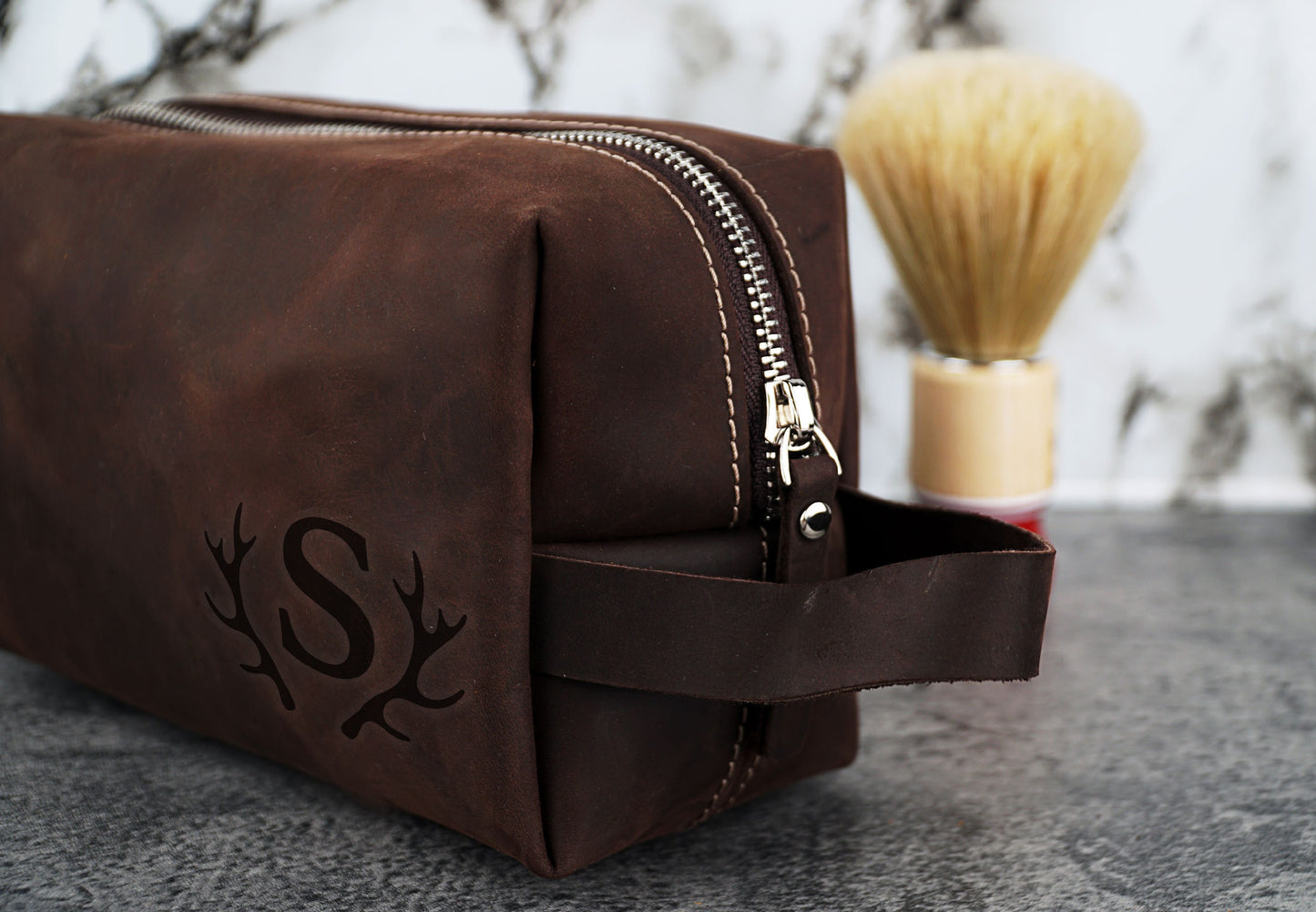 Personalized Dopp Kits, Leather Dopp Kit, Leather Toiletry Bag, Groomsmen Gifts, Anniversary Gift for Him, Father's Day Gift, Men Travel Kit