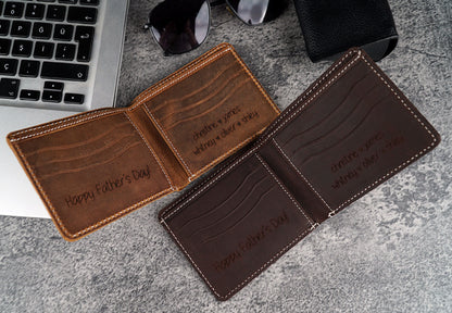Fist Bump Dad Kids Leather Wallet, Christmas Gift, Custom Family Name Wallet, Father's Day Gift For Daddy, Personalized Names Wallet