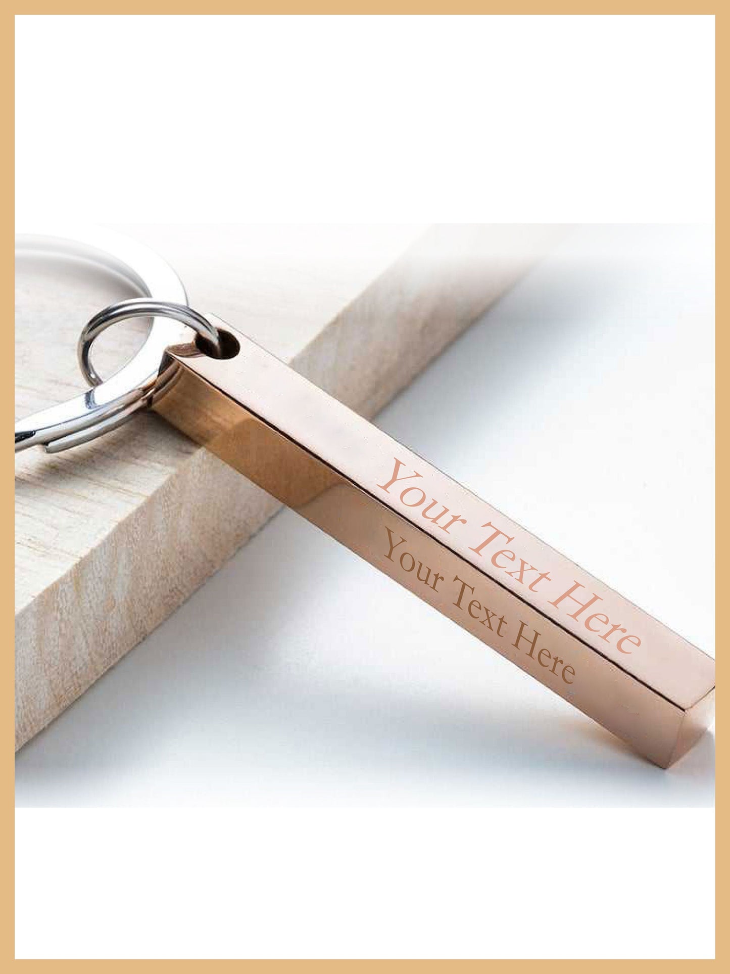 Personalized Bar Keychain, Christmas Gift, Silver Rose Gold Key Chain, Birthday Gift for Mom, Mothers Day Keychain, Keychain Stainless Steel