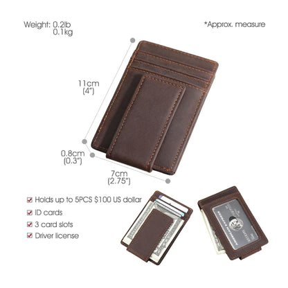 Personalized Father's Day Gift Leather Magnetic Money Clip, Leather Card Holder, Personalized Card Holder, Money Clip Wallet, RFID Wallet