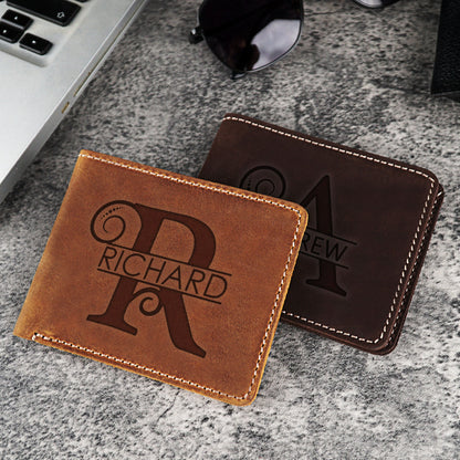 Custom Engraved Mens Slim Wallet, Christmas Gift Wallets, Engraved Genuine Leather Wallets, Personalized Wallet, Father's Day Wallet