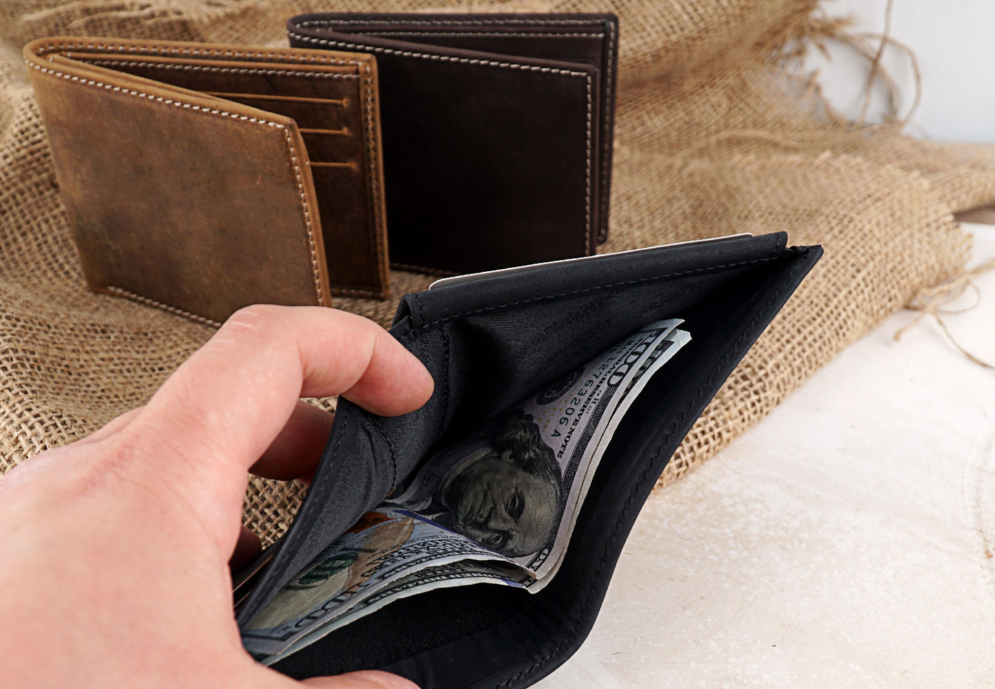 Lion Drawing Leather Wallet, Fathers Day Gift, Bifold Wallets for Men, Engraved Genuine Leather, Animal Art Wallet, Anniversary Gift For Him