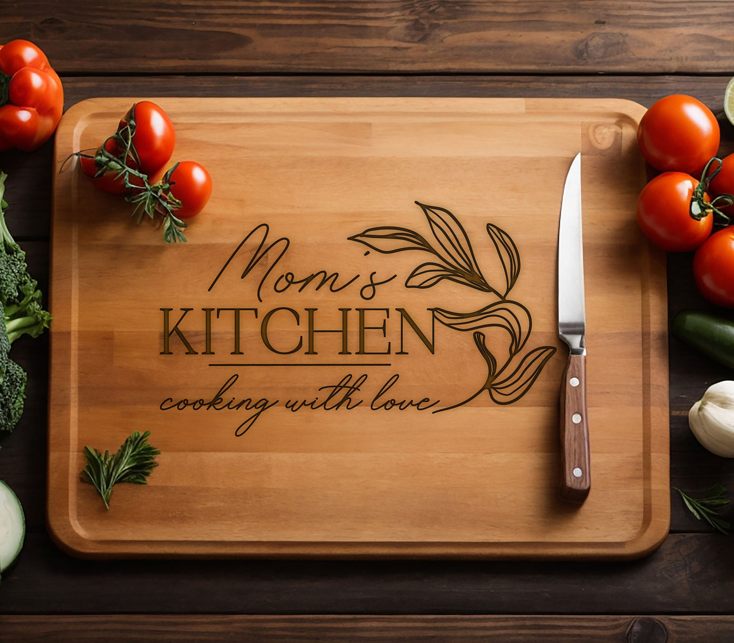 Cutting Board for Mom Grandma, Mama's Kitchen Bamboo Cutting Board, Mothers Day Board, Custom Cutting Board, Personalized Gifts for Mom