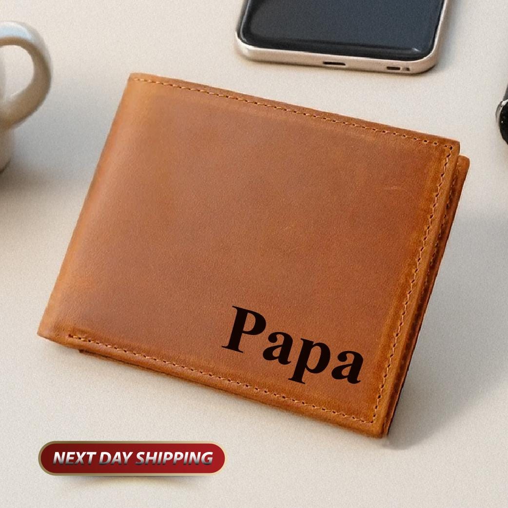 Personalized Gift Wallet for Christmas, Father's Day Gift For Daddy, Boyfriend Gift for Men Wallet, Man Leather Wallet, Groomsmen Wallet