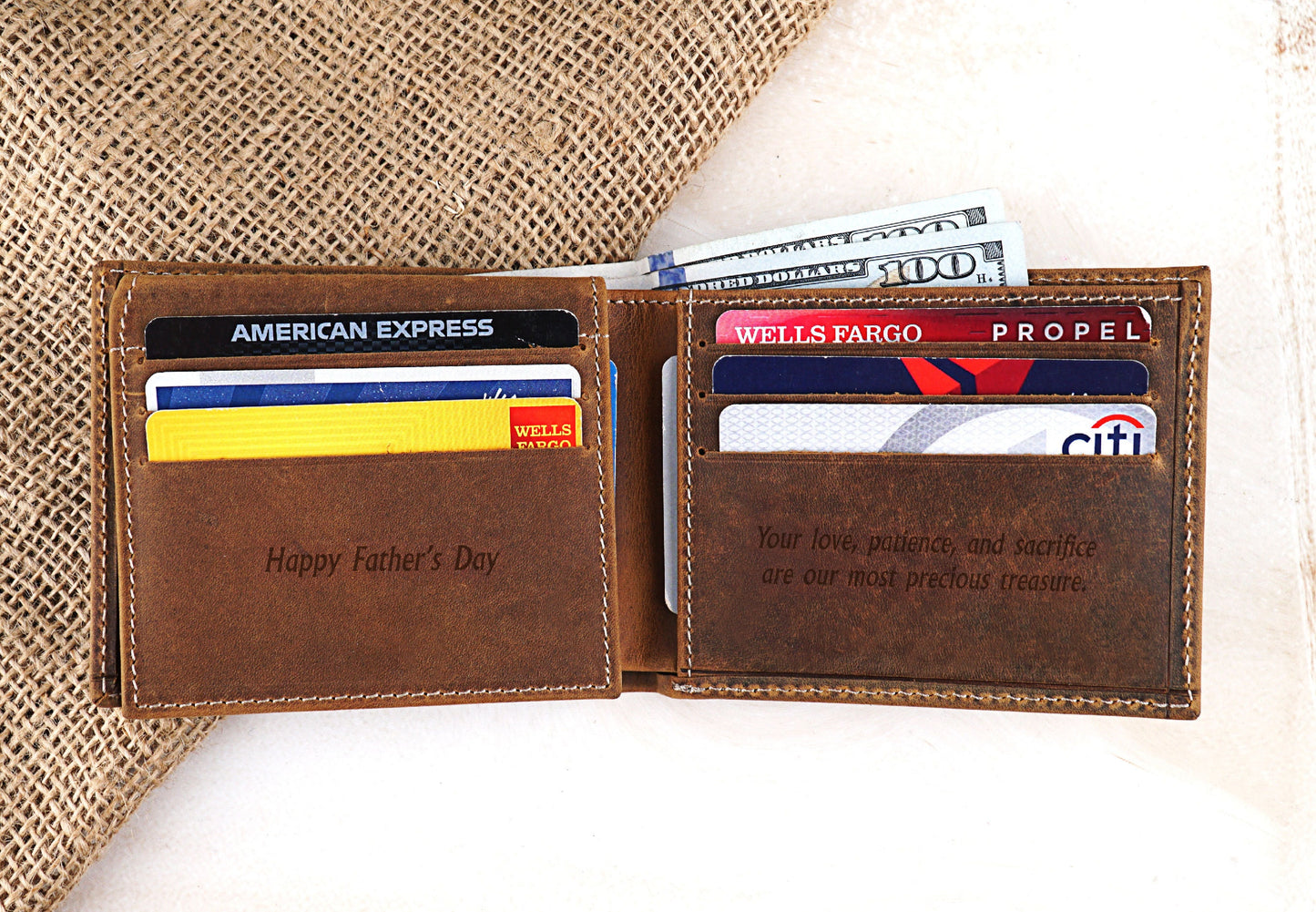 Lion Drawing Leather Wallet, Fathers Day Gift, Bifold Wallets for Men, Engraved Genuine Leather, Animal Art Wallet, Anniversary Gift For Him