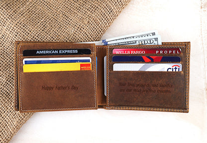 Lion Drawing Leather Wallet, Fathers Day Gift, Bifold Wallets for Men, Engraved Genuine Leather, Animal Art Wallet, Anniversary Gift For Him