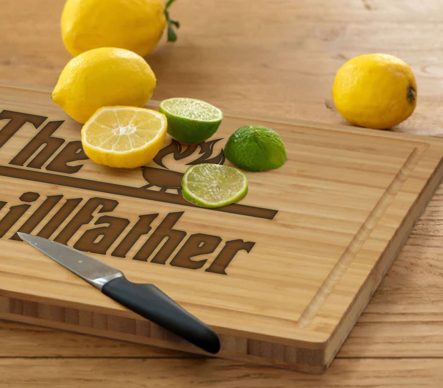 The Grillfather BBQ Bamboo Board for Men, Custom Dad Birthday Gift, Father Gift For Daughter, Custom Dad Birthday Gift, The Godfather Grill
