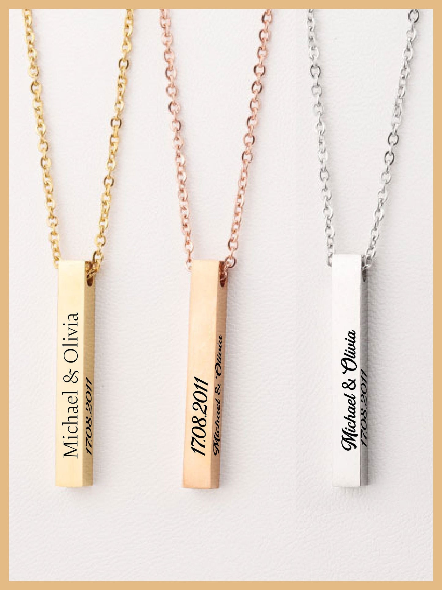 Custom Mother's Day Vertical Bar, Mothers Day Necklace, Valentine's Gifts, Necklace for Womens,  Bridesmaid Gift, Gift for Mother Grandma