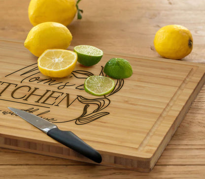 Cutting Board for Mom Grandma, Mama's Kitchen Bamboo Cutting Board, Mothers Day Board, Custom Cutting Board, Personalized Gifts for Mom