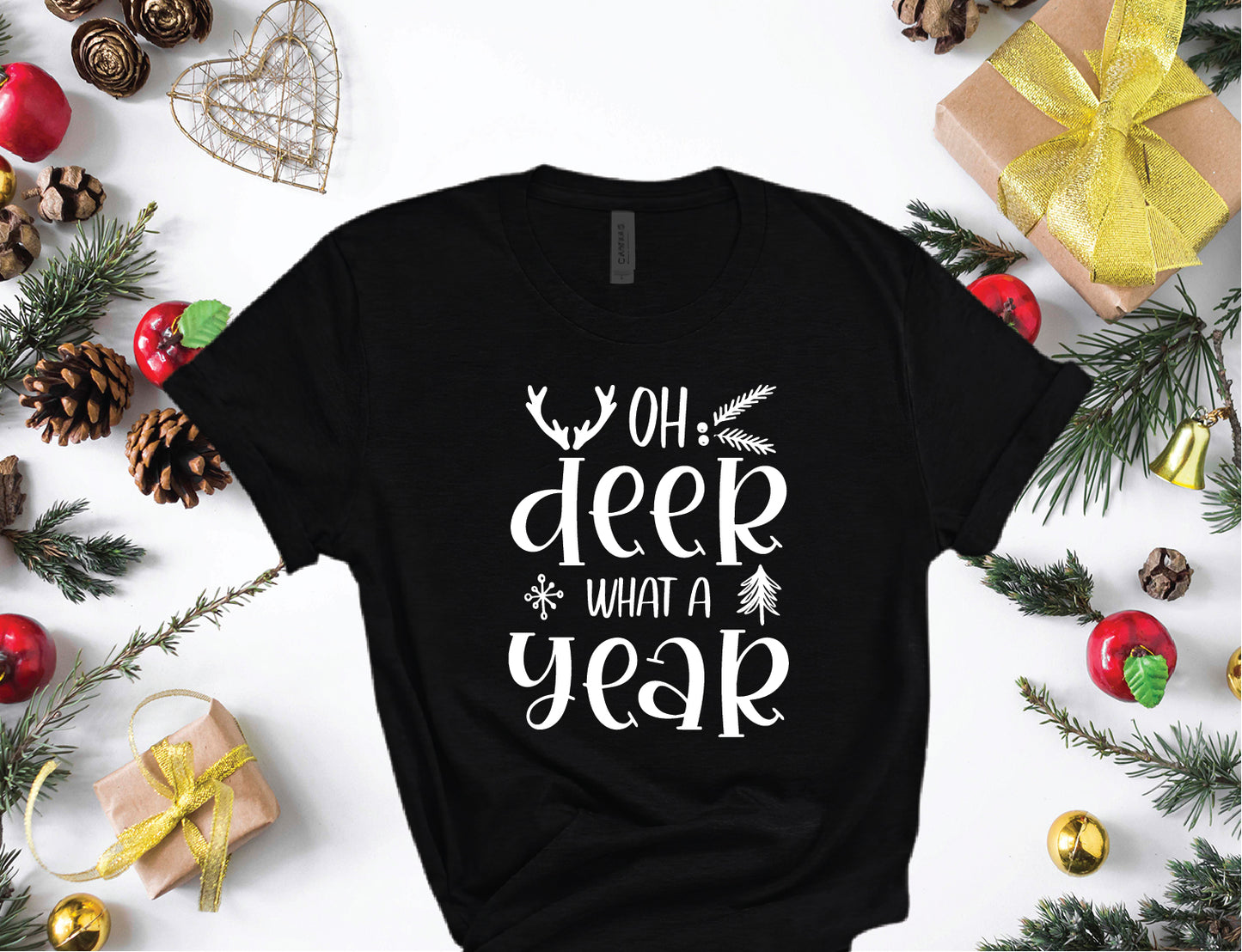 Oh Deer What A Year Shirt, Christmas Shirt, Funny Christmas Tee, Santa Claus Shirt, Cute Xmas Tee, Christmas Gift Shirt, Xmas Holiday Shirt, Winter Holiday Tee