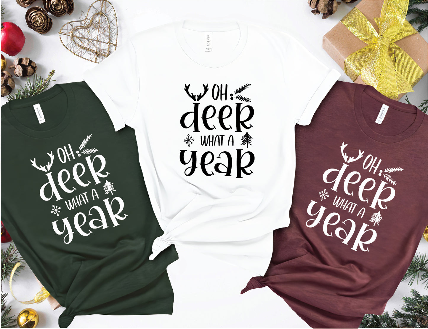 Oh Deer What A Year Shirt, Christmas Shirt, Funny Christmas Tee, Santa Claus Shirt, Cute Xmas Tee, Christmas Gift Shirt, Xmas Holiday Shirt, Winter Holiday Tee