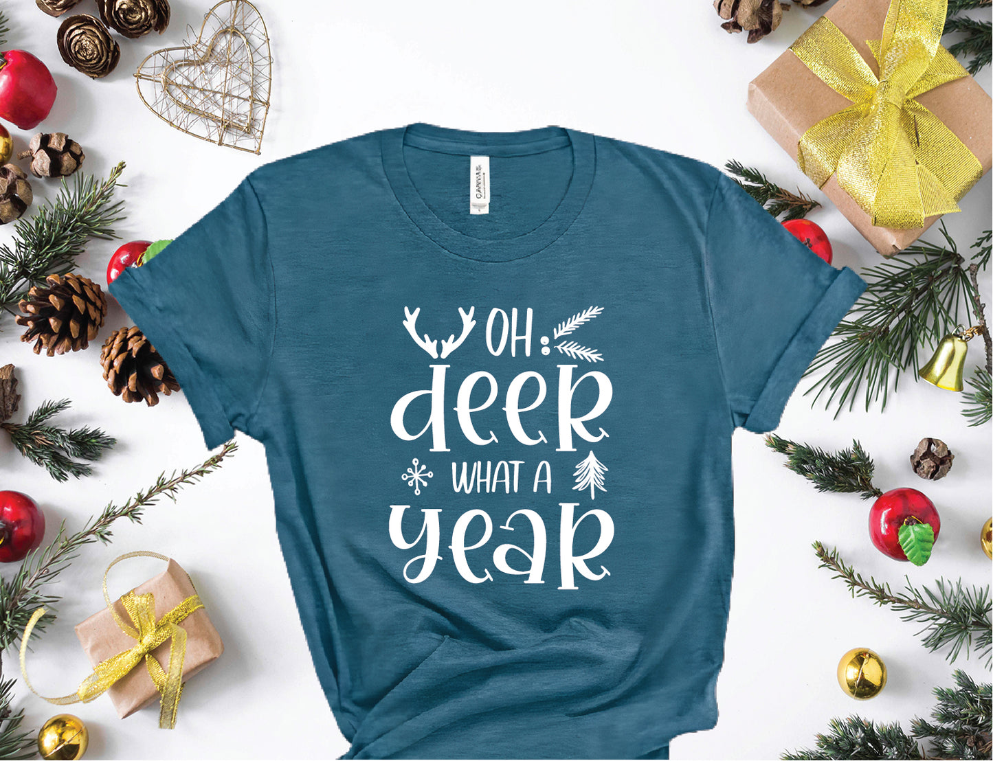 Oh Deer What A Year Shirt, Christmas Shirt, Funny Christmas Tee, Santa Claus Shirt, Cute Xmas Tee, Christmas Gift Shirt, Xmas Holiday Shirt, Winter Holiday Tee