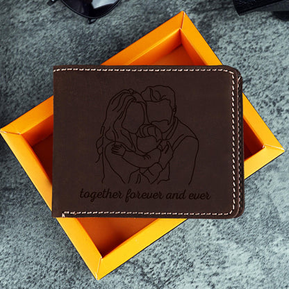 Personalized Men's Wallet with Custom Photo, Memory Gift for Dad, Personalized Leather Engraved Gifts, Father's Gift, Custom Photo Wallets