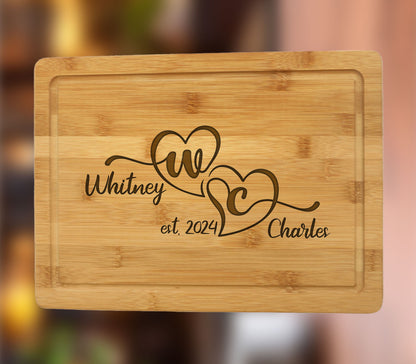 Personalized Couple Cutting Board, Mother's Day Cutting Board, Bamboo Cutting Board, Custom Wedding Gift for Couple, Happy Mothers Day