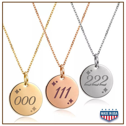 Tiny Angel Number Necklace, 000, 111, 222, 333, 444, 555, 666, 777, 888, 999 Angel Number Necklace, Christmas Gifts Handmade