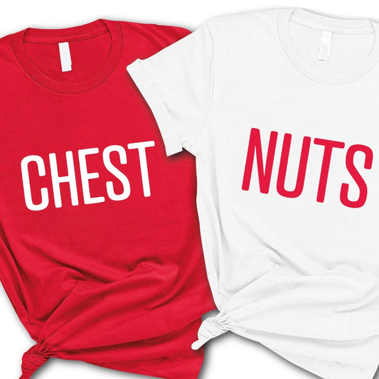 Chest Nuts Christmas Couple Matching Shirts, Family Matching T-Shirts For Christmas