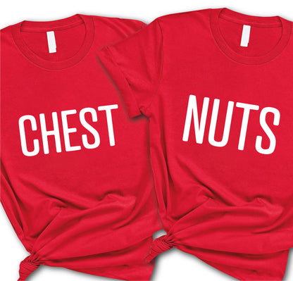 Chest Nuts Christmas Couple Matching Shirts, Family Matching T-Shirts For Christmas