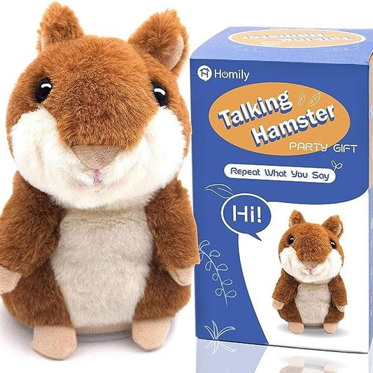 Homily Talking Hamster, Repeats What You Say Plush Animal Toy Electronic Hamster Mouse for Boys, Girls & Baby Gift