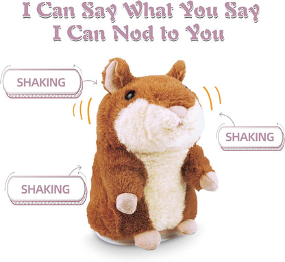 Homily Talking Hamster, Repeats What You Say Plush Animal Toy Electronic Hamster Mouse for Boys, Girls & Baby Gift