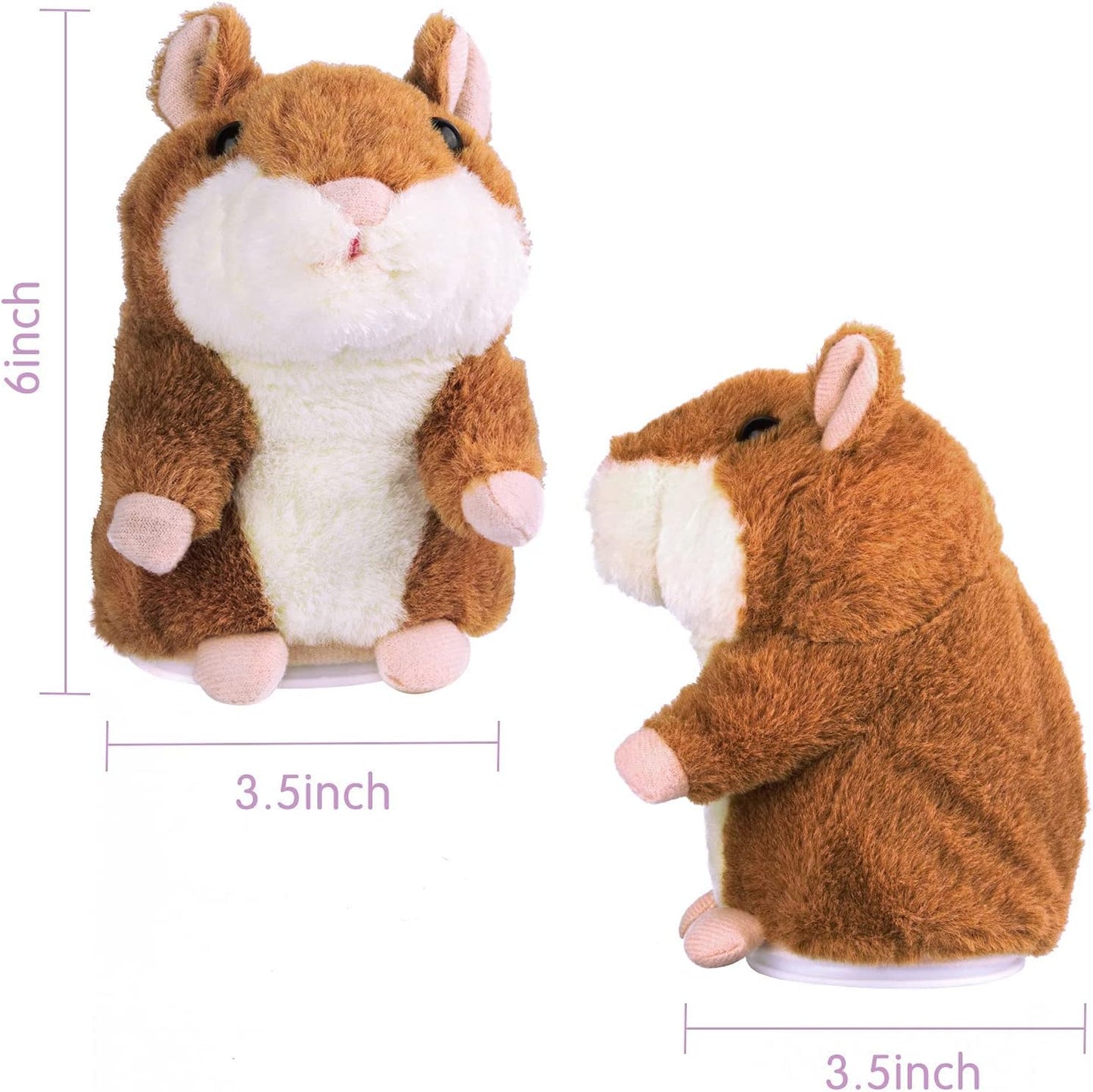 Homily Talking Hamster, Repeats What You Say Plush Animal Toy Electronic Hamster Mouse for Boys, Girls & Baby Gift