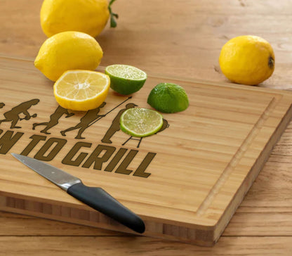 Born to Grill Cutting Board, Gifts for Husband, Griller Gifts, BBQ Gift for Men's Birthday, Charcuterie Board Cutting Board, Serving Board