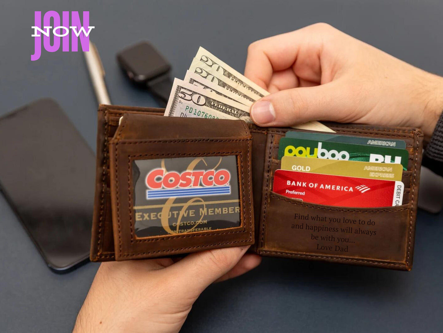 Personalized Name Wallet, Custom Name Letter Leather Wallet, Custom Family Name Wallet, Man Leather Wallet, Christmas Gift For Daddy