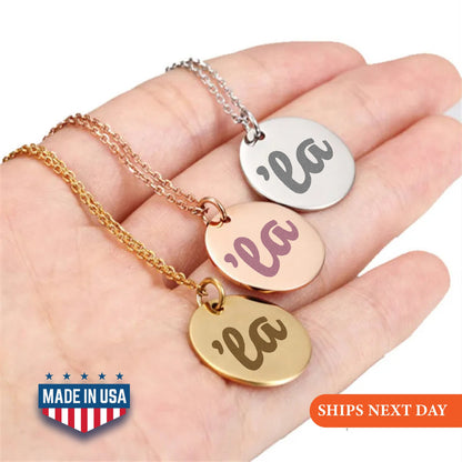 Comma-La Kamala Harris Necklace, 2024 President Kamala Harris Necklace, US Elections 2024 Necklace, Gift Initial Disc, Kamala Jewelry
