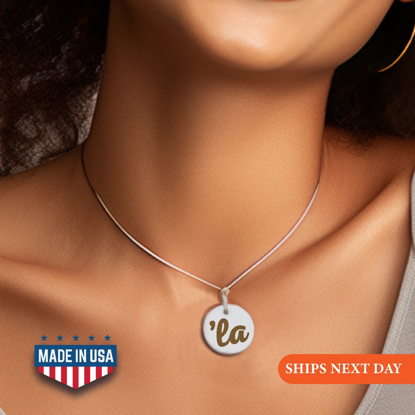 Comma La Kamala Necklace, 2024 President Kamala Harris Necklace, Kamala Gift, US Elections 2024 Necklace, Gift Initial Disc, Kamala Jewelry