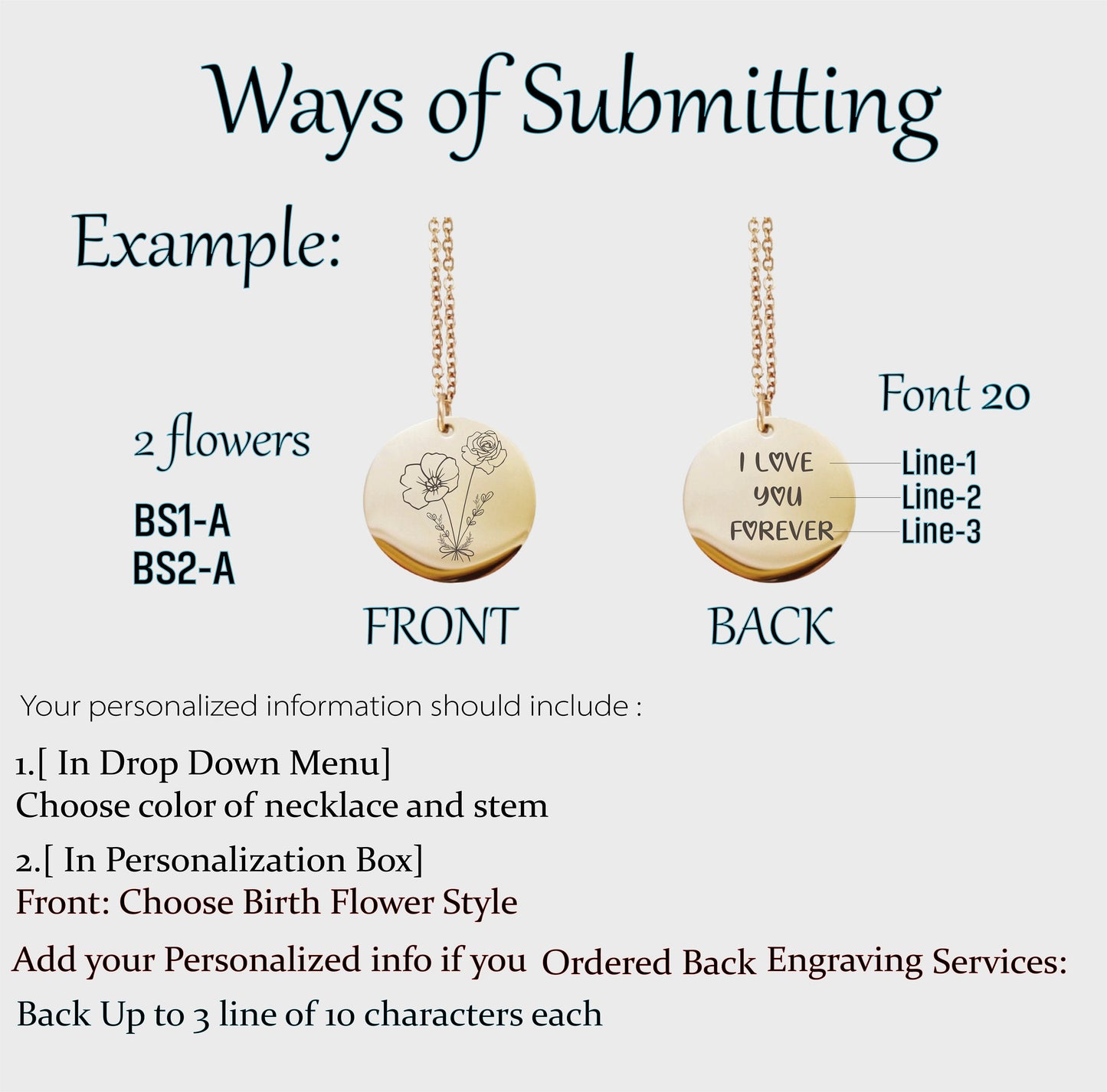 Birthflower Necklace, Christmas Gifts, Flower Necklace, Layer Link Chain,Paperclip Necklace, Personalized Name Necklace,Script Name Necklace