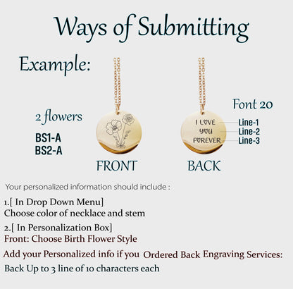 Birthflower Necklace, Christmas Gifts, Flower Necklace, Layer Link Chain,Paperclip Necklace, Personalized Name Necklace,Script Name Necklace