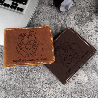 Custom Men's Wallet with Personalized Photo, Memory Gift for Dad, Custom Photo Wallet, Personalized Leather Engraved Gift, Father's Gift