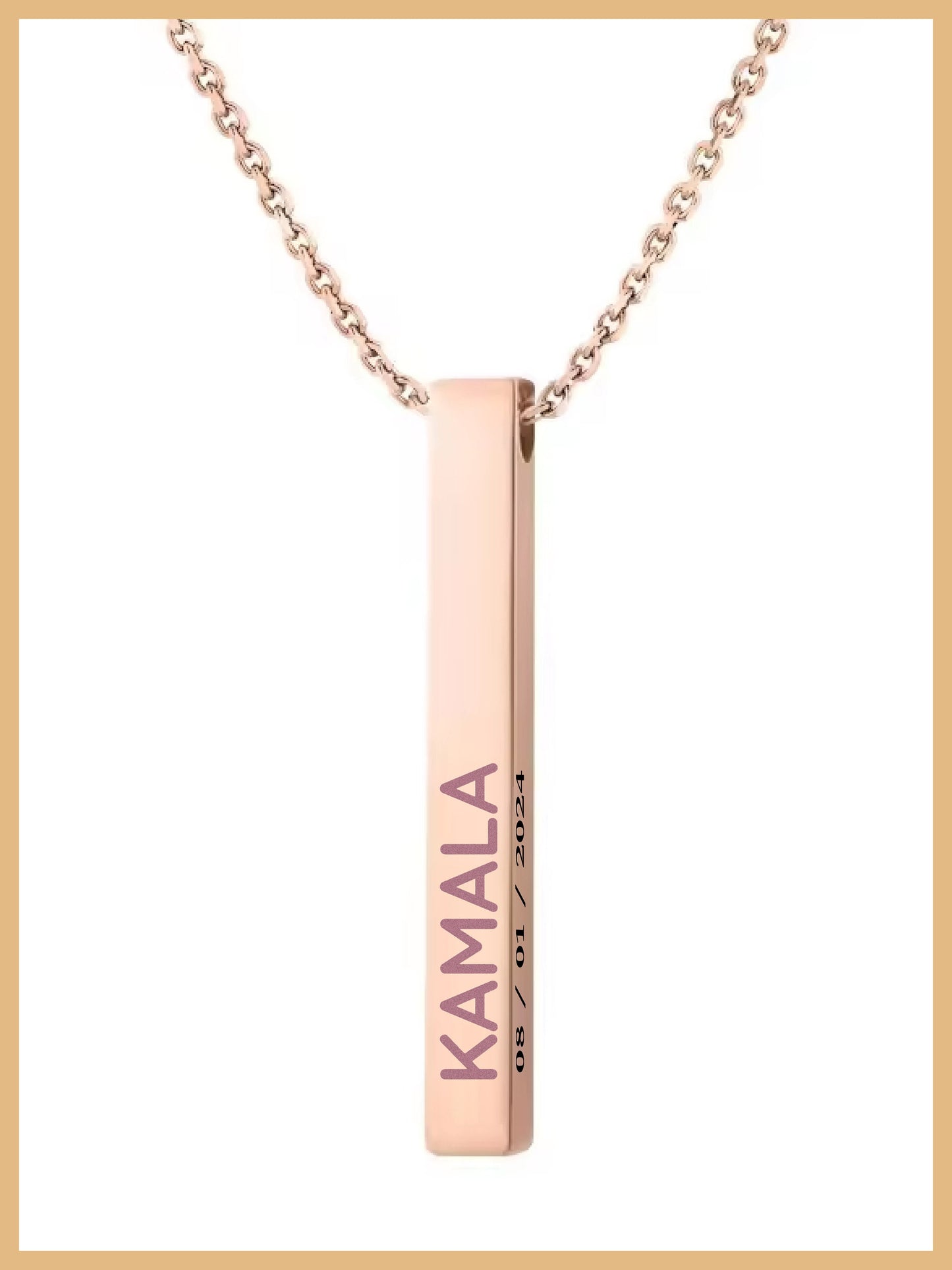 Kamala Harris Vertical Bar Necklace, Kamala Pendant, Mother's Day Gift, Feminist Necklace, Comma la Jewelry, Kamala Jewelry