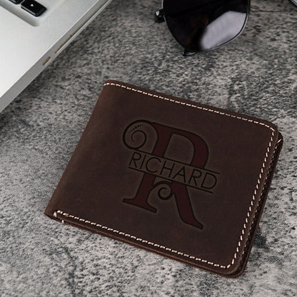 Custom Engraved Mens Slim Wallet, Christmas Gift Wallets, Engraved Genuine Leather Wallets, Personalized Wallet, Father's Day Wallet