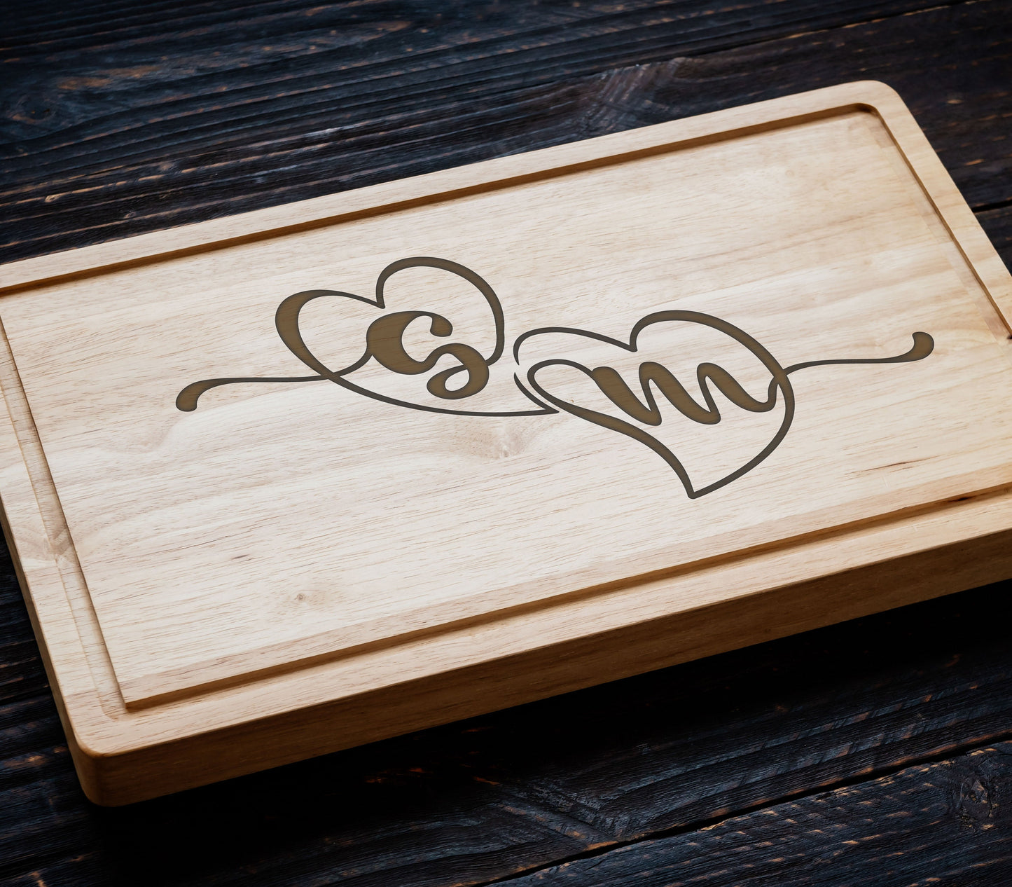 Love Couple Cutting Board, Couple Monogrammed Board, Bamboo Cutting Board, New Home Gift for Couple, Bridal Shower Gift, New Home Gifts