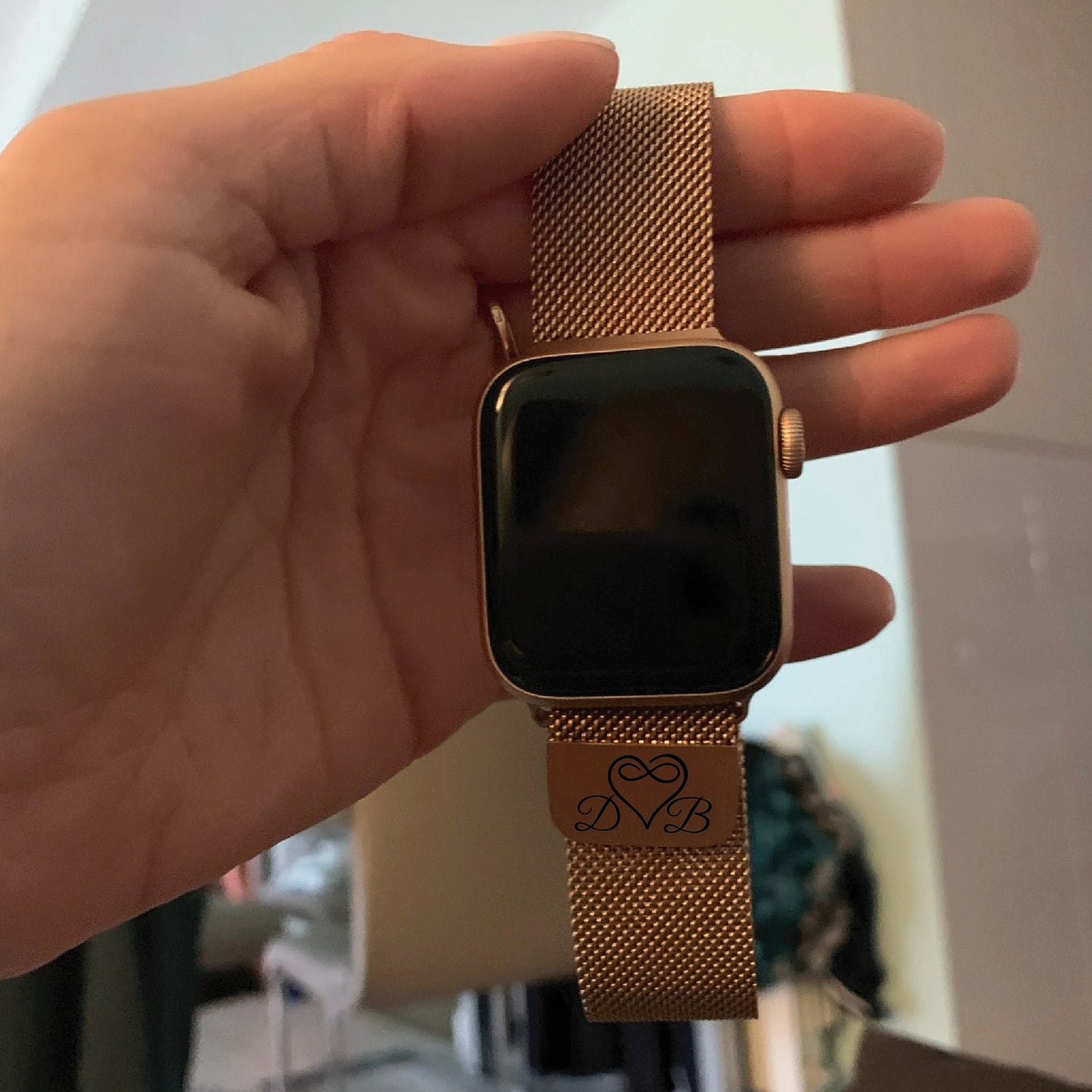 Customized Text Picture Logo Christmas Gift Stainless Steel Text Image Emoji Engraved Watch Band Compatible With Apple Watch Series 1-10