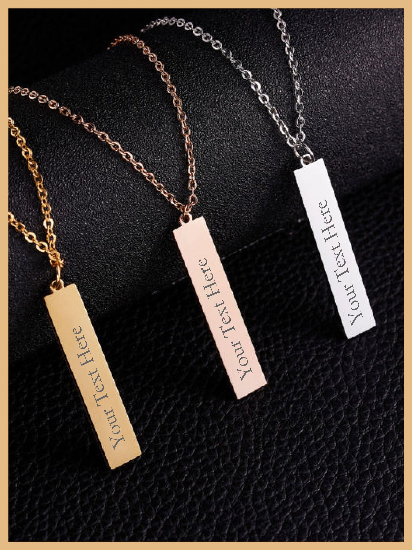 Personalized Mothers Day Engraving Vertical Plate Necklace, Custom Mother Gift, Mother Gift Necklace, Customized Name Plate Bar Necklace
