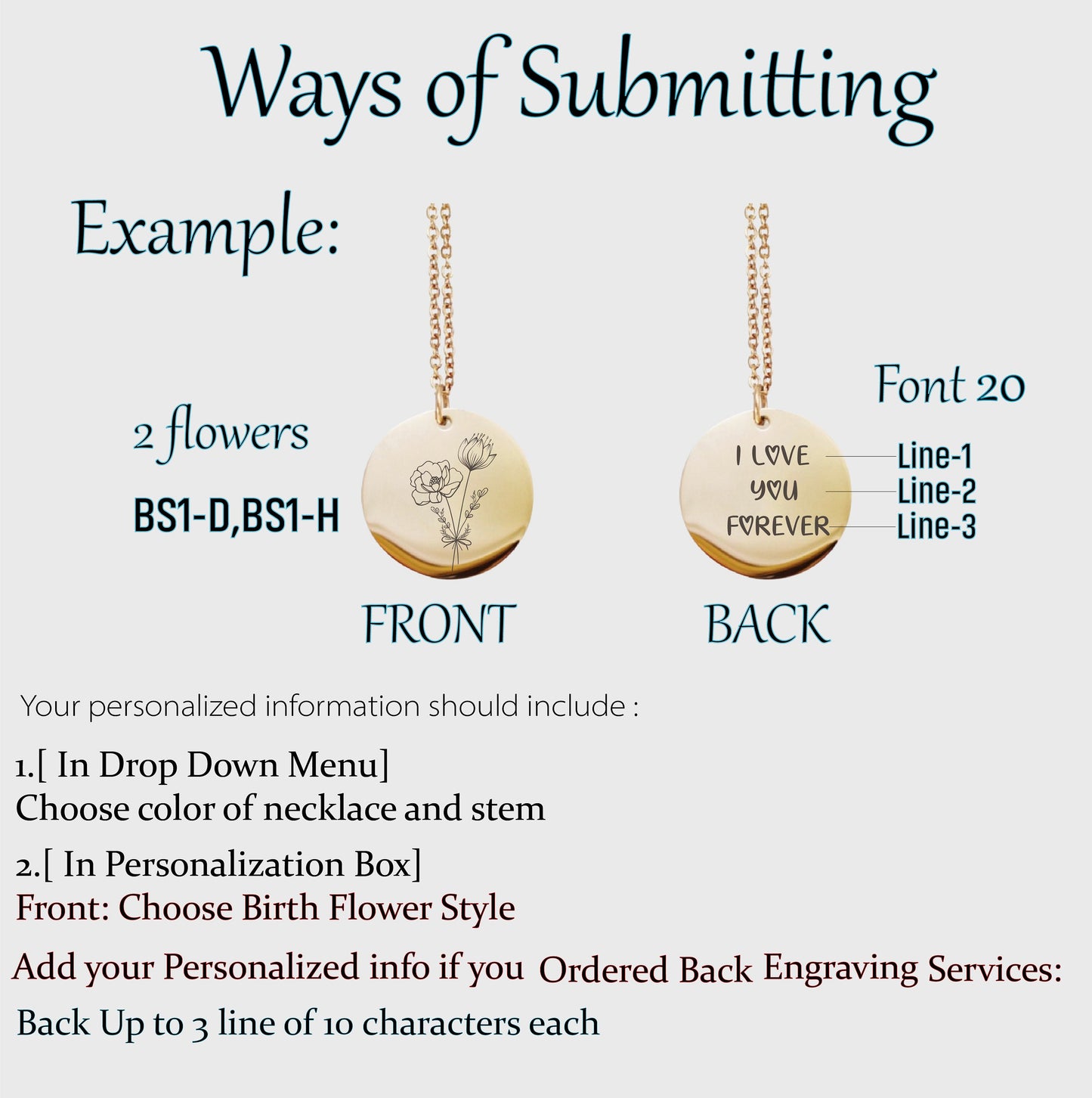 Birthday Gifts Handmade Jewelry, Combined Birth Flower Necklace, Bouquet Flower Necklace, Unique Family Necklace Gift for Mom, Grandma Gift