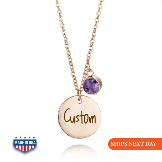 Personalized Engraved Handmade Christmas Gift Best Friends Birthday Custom Name Engraved Necklace for Women Initial Disc Gift for Mom Custom