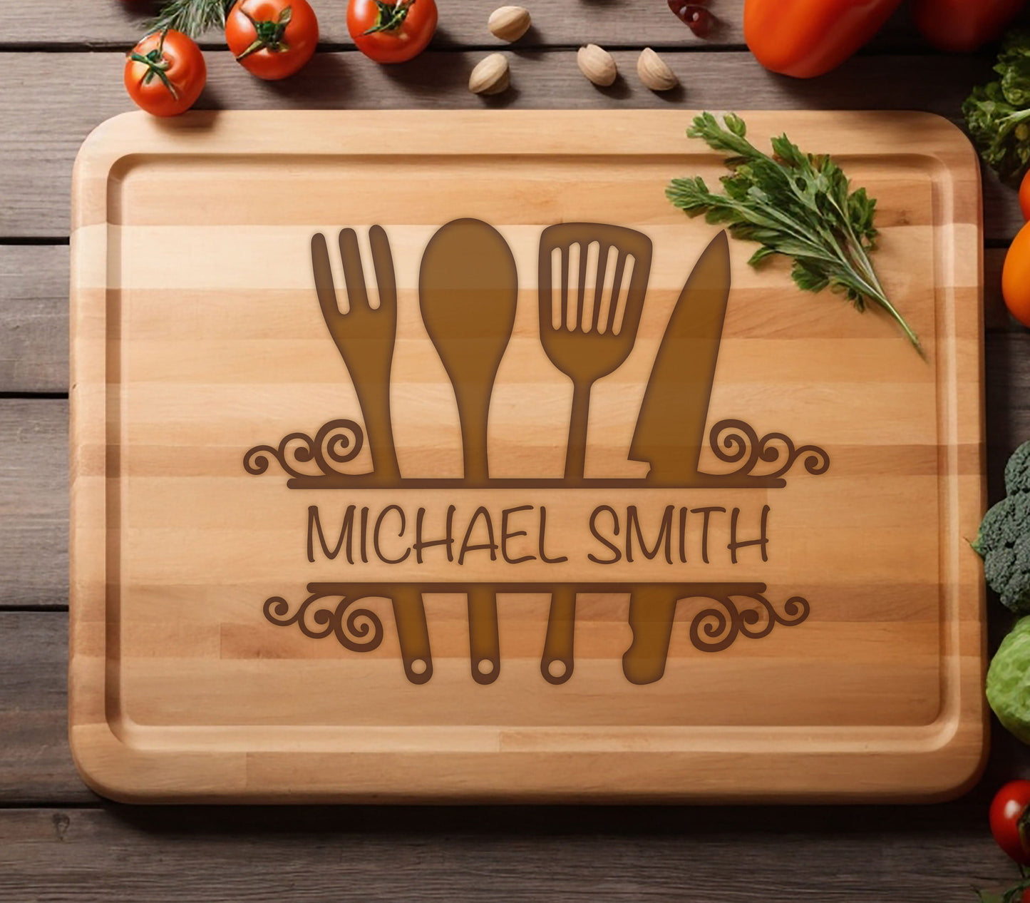 Kitchen Gift for Dad, Personalized Cutting Board Mother's Father's Day Gift, Custom Cutting Board, Engraved Cutting Board Gift for Baker