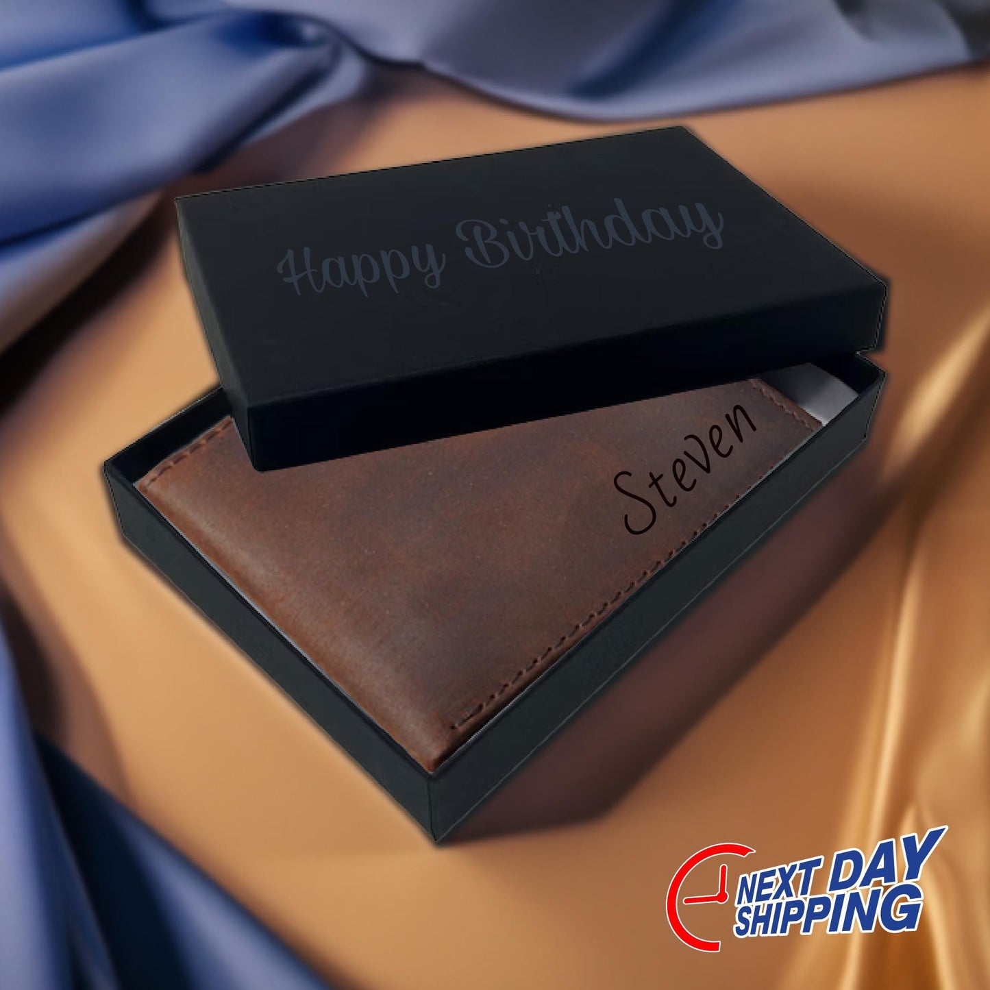 Custom Engraved RFID Blocking Valentines Wallet, Christmas Gifts, Valentine’s Day Gift Mens Wallet, Wallet For Men Brown, Black Men's Wallet