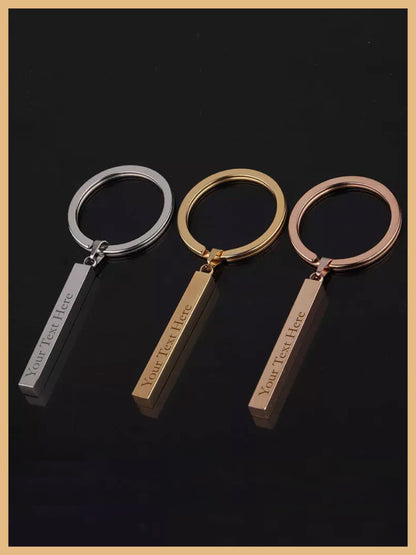 Personalized Bar Keychain, Christmas Gift, Silver Rose Gold Key Chain, Birthday Gift for Mom, Mothers Day Keychain, Keychain Stainless Steel