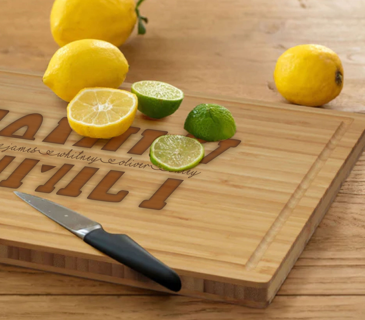 Personalized Bamboo Board Cutting Board, Family and housewarming gift, Family Gift, Family Name's Cutting Board, Custom Charcuterie Board
