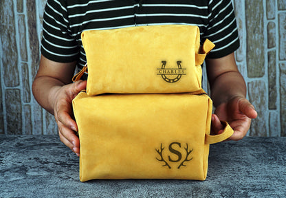 Personalized Dopp Kits, Leather Dopp Kit, Leather Toiletry Bag, Groomsmen Gifts, Anniversary Gift for Him, Father's Day Gift, Men Travel Kit
